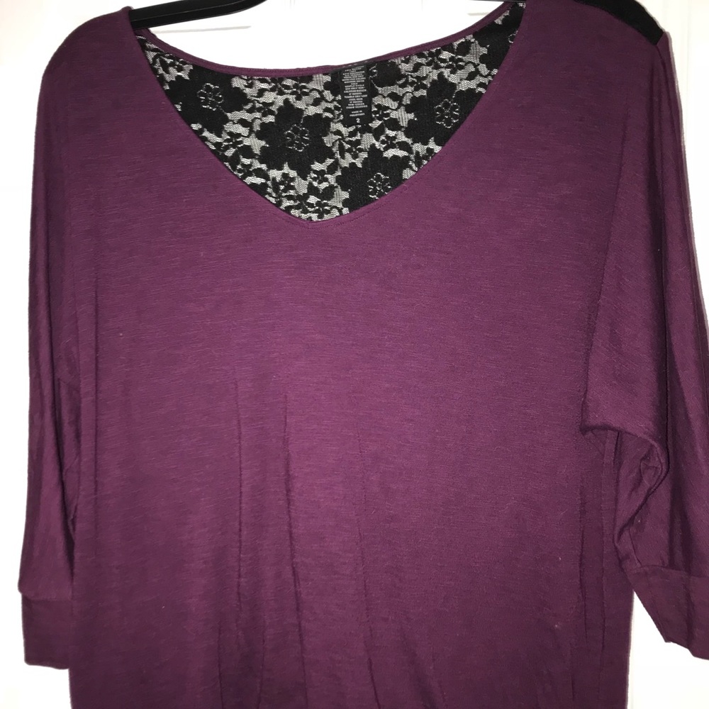 Purple & black 3/4 sleeve